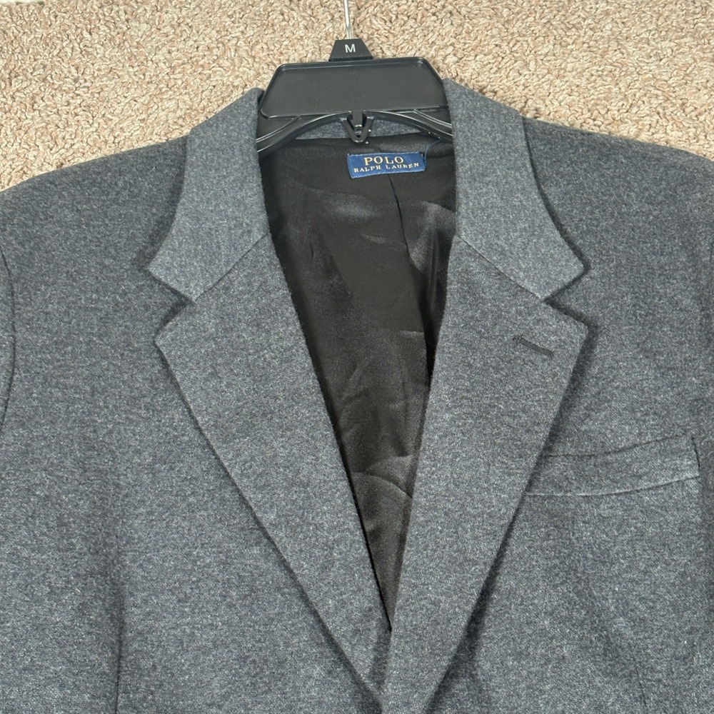 Polo Ralph Lauren Mens Charcoal Grey Knit 2-Button Sport Coat Blazer 38R